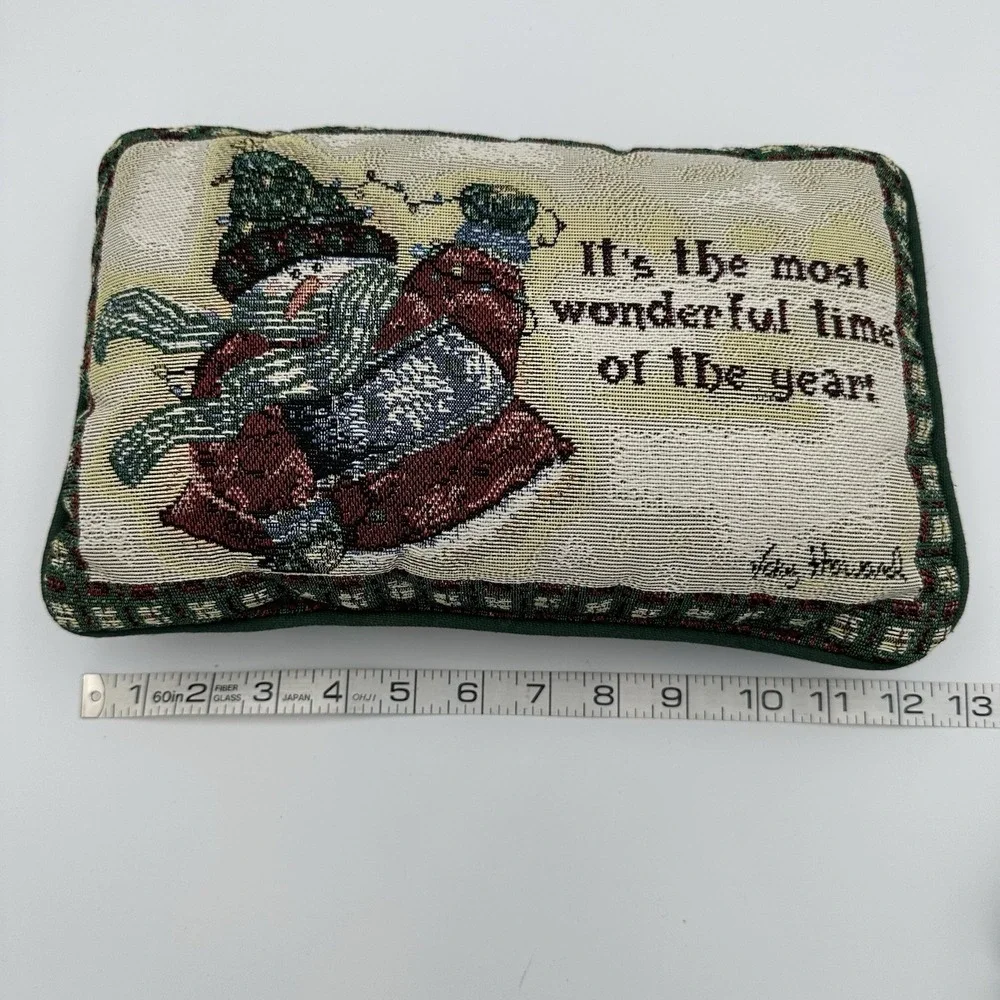 Vicky Howard‎ Christmas Snowman Theme Tapestry Throw Decorative Pillow 12